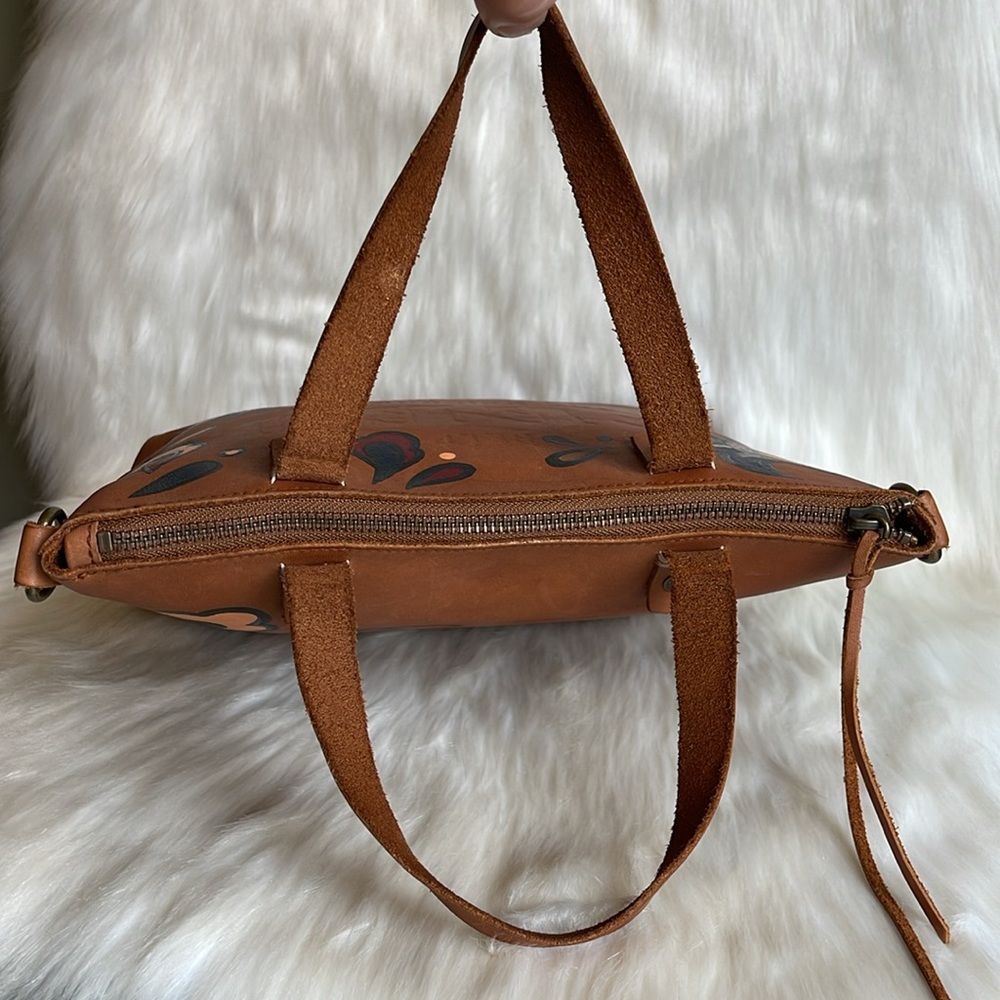 Floral Brown Leather Crossbody Bag - Picture 7 of 15